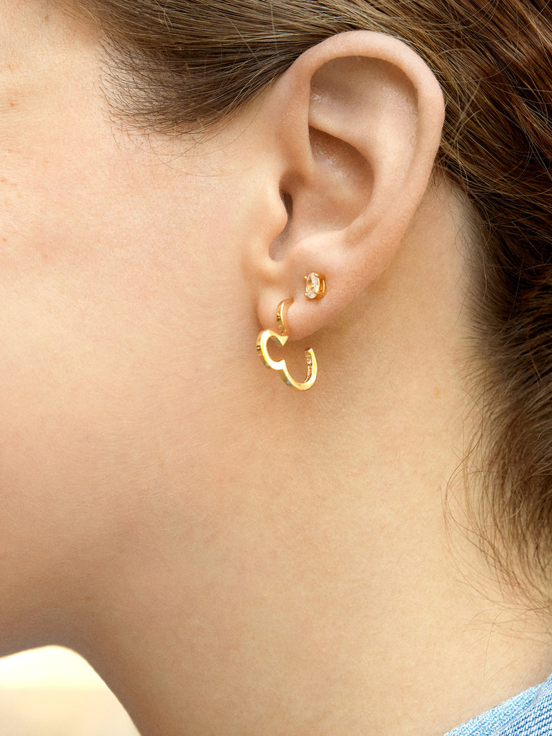 BaubleBar Mickey Mouse Disney Outline Earrings - Gold - 
    Disney hoop earrings
  
