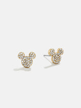 BaubleBar Mickey Mouse Disney Pavé Earrings - Gold - Disney stud earrings