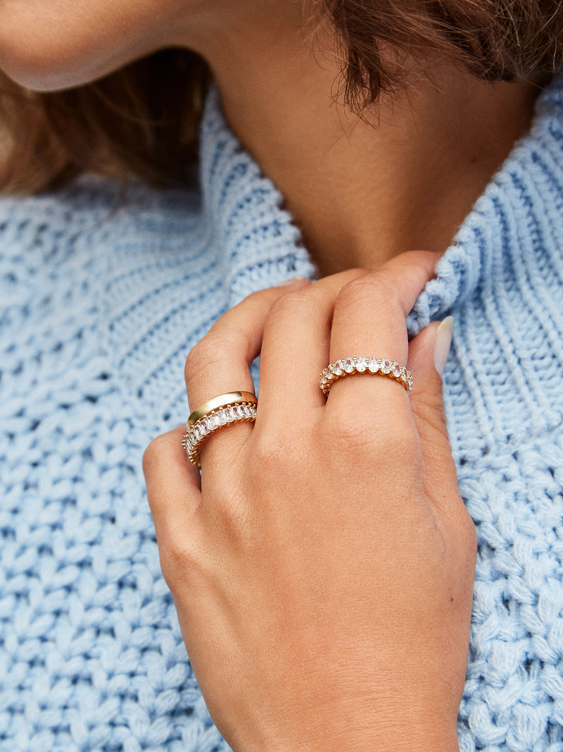 BaubleBar Mini Alidia Cubic Zirconia Ring - Baguette stones