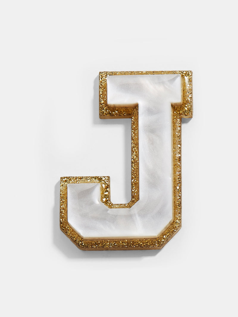 Letter 'E' Gold Glitter Initial Sticker for Sale by