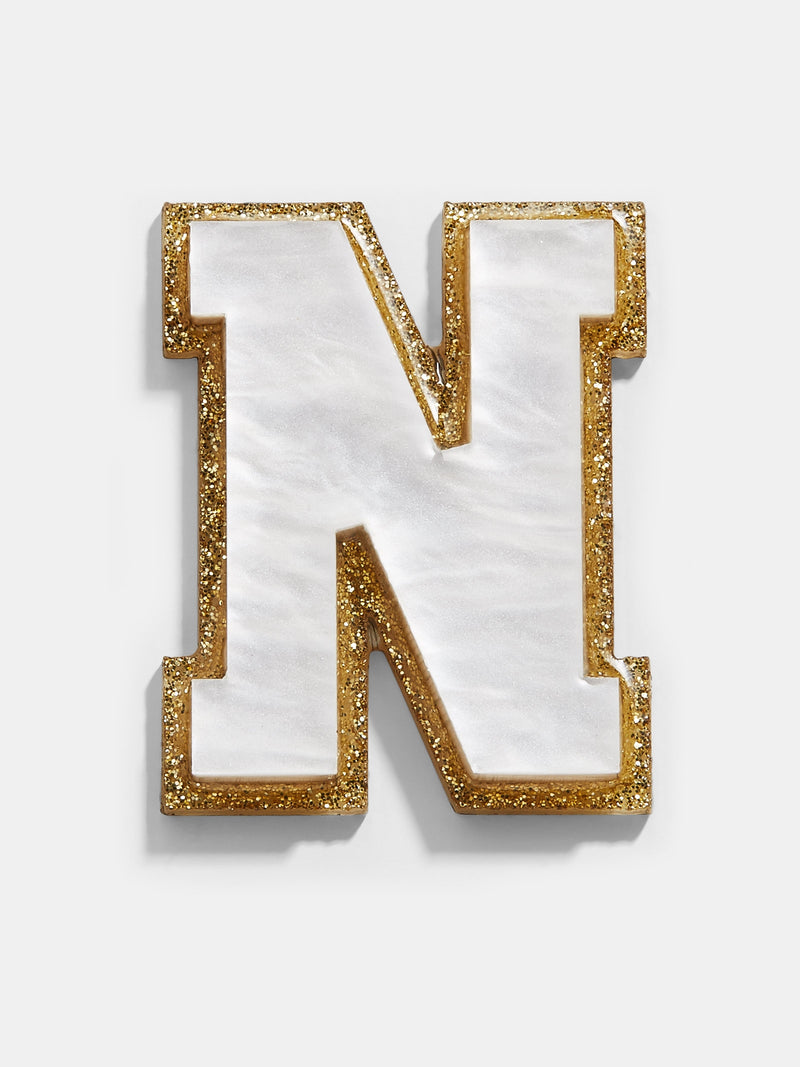 BaubleBar Varsity Initial Sticker - White/Gold - 
    Enjoy an extra 20% off sale - This Week Only
  
