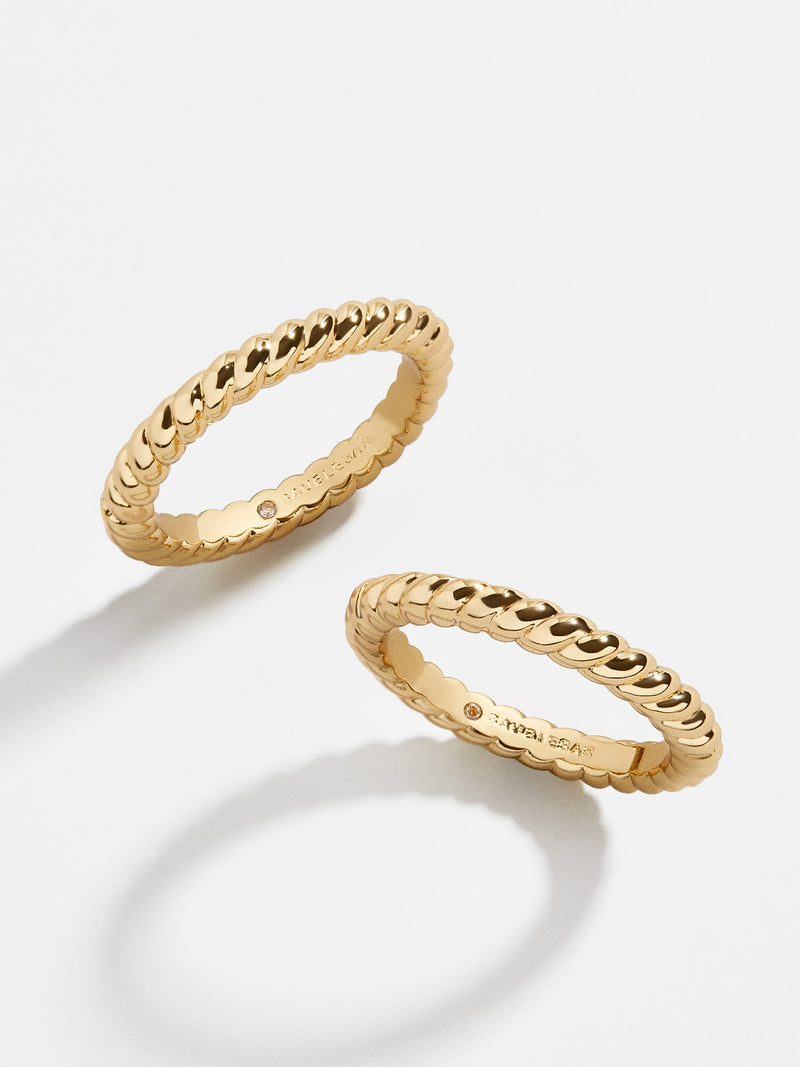 BaubleBar Twist Ring Set - Gold - Get Gifting: Enjoy 20% Off​