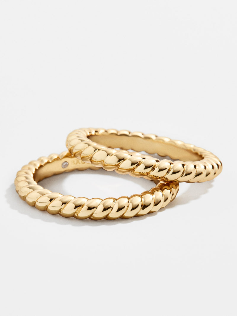 BaubleBar Twist Ring Set - Gold - Get Gifting: Enjoy 20% Off​