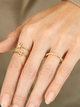 BaubleBar 14K Gold & Diamond Initial Ring - Clear/Gold - 
    14K Gold Plated Sterling Silver, Diamond
  
