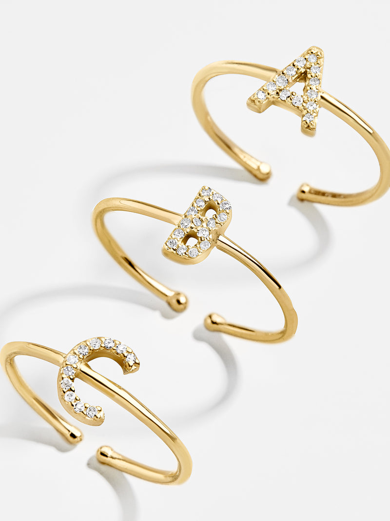 Diamond letter ring discount