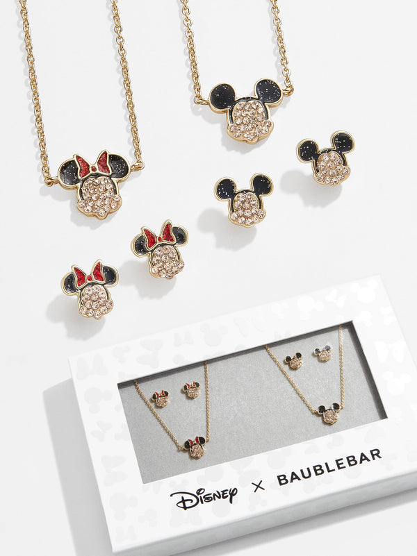 Mickey Mouse and Minnie Mouse Disney Jewelry Gift Set - Black
