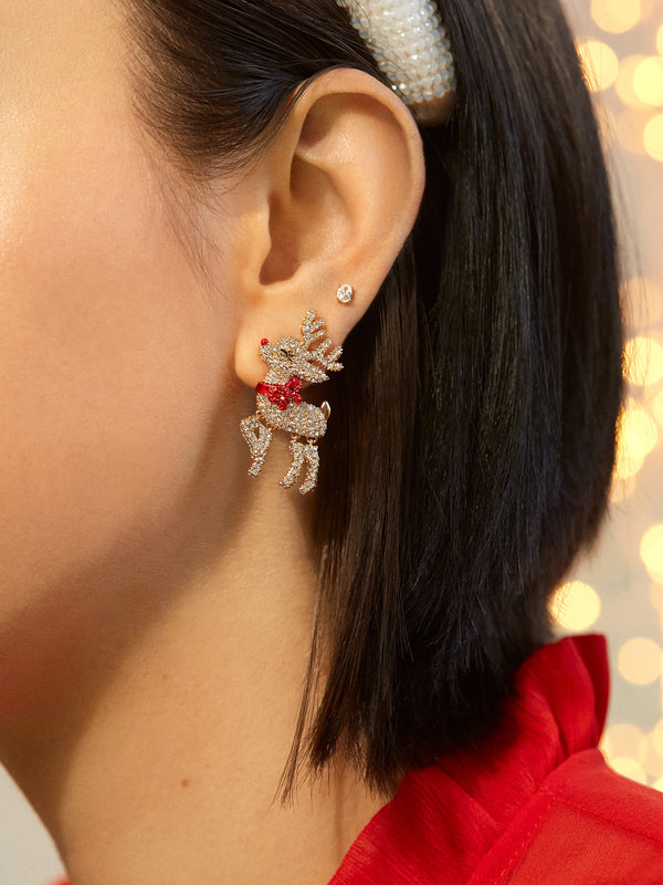 Shiny Nose Earrings - Clear/Gold