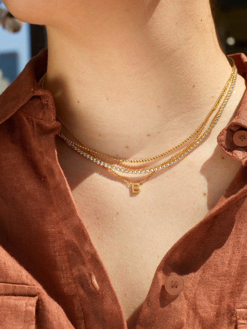 Baublebar Bubble Initial Necklace in Gold A