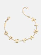 BaubleBar 18K Gold Custom Spaced Letter Name Bracelet - Large - 
    18K Gold Plated Sterling Silver
  
