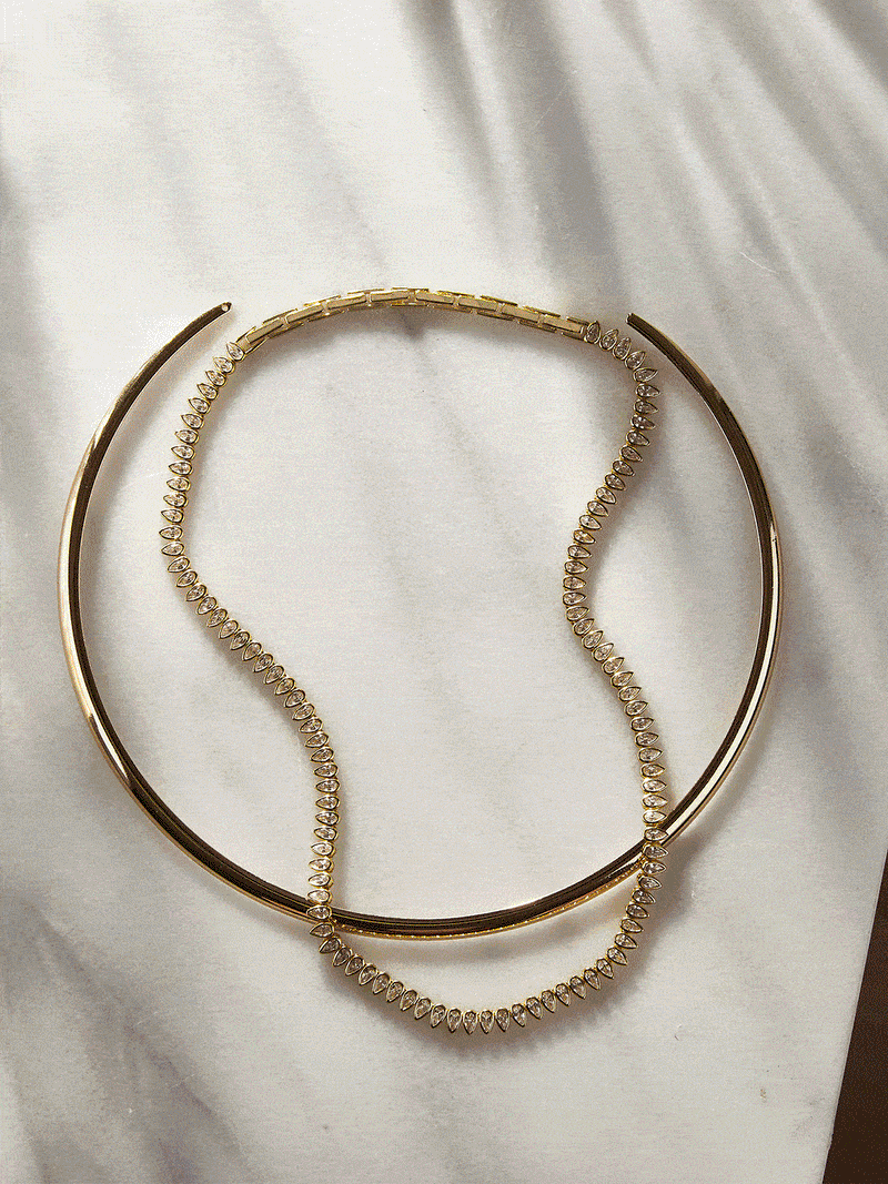 BaubleBar Julia 18K Gold Adjustable Tennis Necklace - Gold/Pavé - 
    18K Gold Plated Sterling Silver, Cubic Zirconia stones
  
